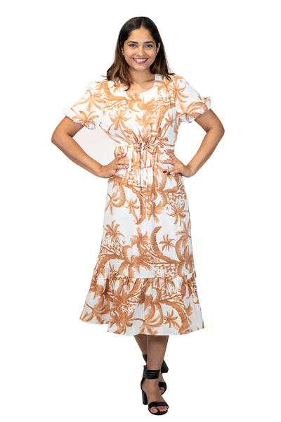 NIFTY SOUL RUFFLED HEM CUTOUT DRESS