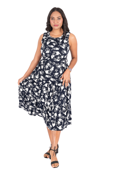 NIFTY SOUL RUFFLED HEM DRESS WITH POCKETS