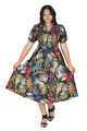 SENITOA LADIES GLOSS SMOCKING DRESS - TROPIC