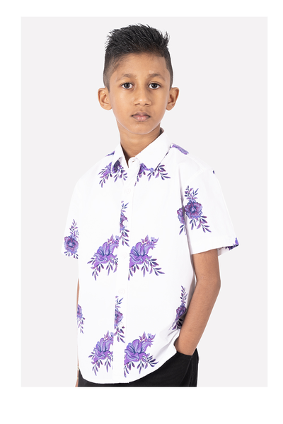 Krass Boys Slim Fit Printed Shirts - Rose