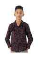 Krass Boys Slim Fit Printed L/S Shirts - Crimson