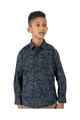 Krass Boys Slim Fit Printed L/S Shirts - Crimson