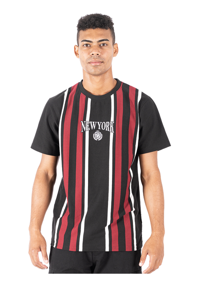 Dark Mens Stripe Relax Tees - New York