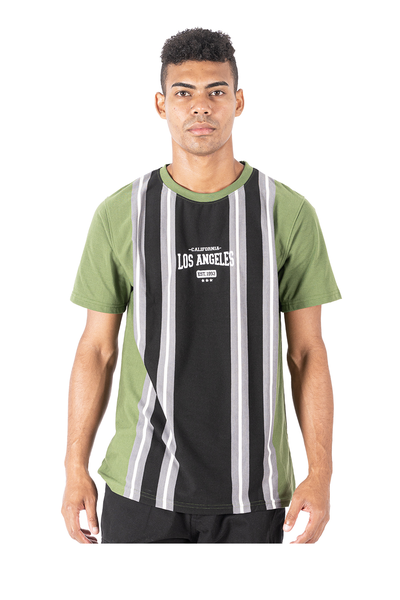 Dark Mens Stripe Relax Tees - LA