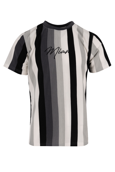 Dark Mens Stripe Relax Tees - Miami
