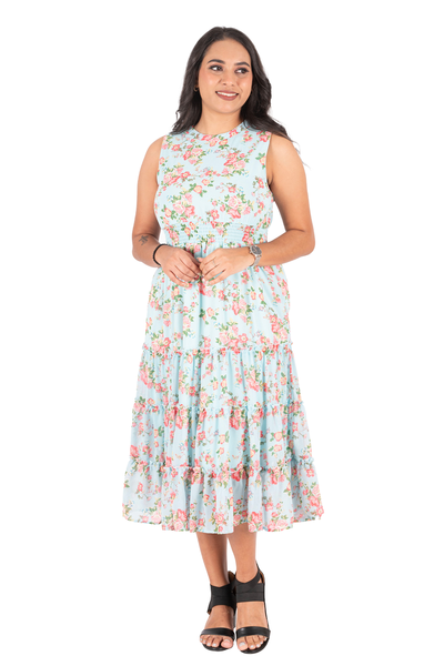 Nifty Soul Chiffon Hi Neck Dress