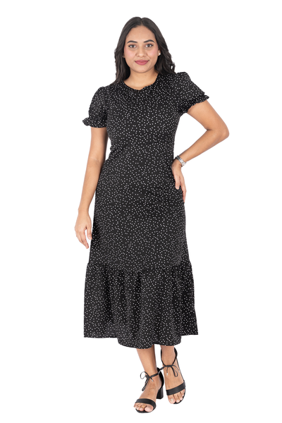 NIFTY SOUL DOT RUFFLED HEM DRESS