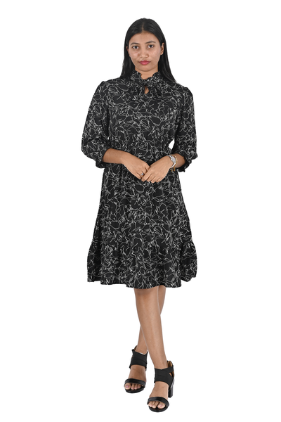 NIFTY SOUL RUFFLED HEM DRESS