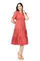 NIFTY SOUL RUFFLED HEM DRESS WITH BACK BUTTONS