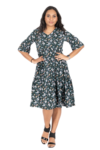 NIFTY SOUL DELTA RUFFLED HEM DRESS