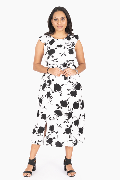 NIFTY SOUL FRILL DRESS WITH SLIT