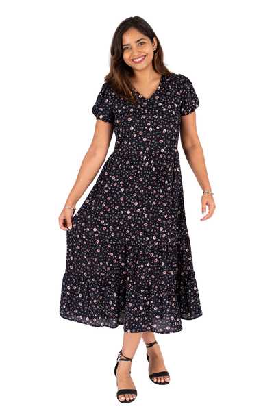 NIFTY SOUL RUFFLED HEM DRESS