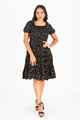 NIFTY SOUL SMOCKING RUFFLED HEM DRESS