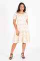 NIFTY SOUL SMOCKING RUFFLED HEM DRESS
