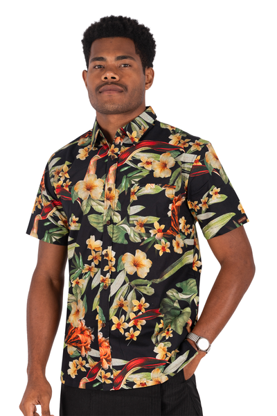 SENTIOA MENS RELAX FIT SHIRT - HIBISCUS