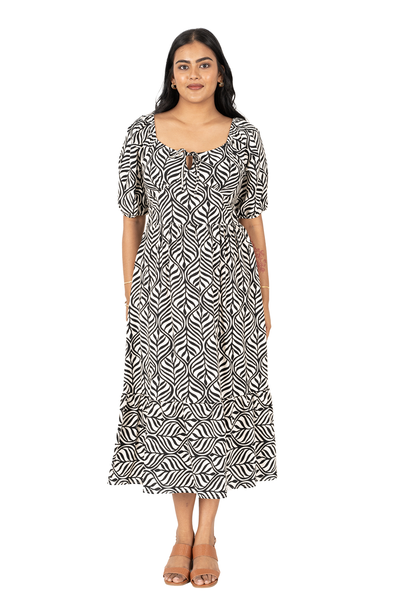 Nifty Soul Ruffled Hem Midi Dress