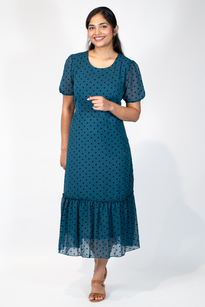 NIFTY SOUL RUFFLED HEM DRESS