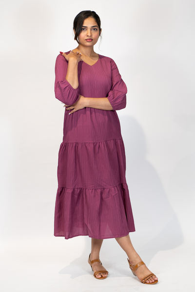 NIFTY SOUL RUFFLED HEM DRESS WITH POCKETS