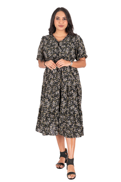 Nifty Soul Ruffled Hem Dress