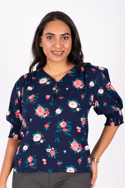 NIFTY SOUL FRILL NECK TOP- OPALE