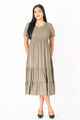 Nifty Soul Round Neck Smocked Tiered Midi Dress