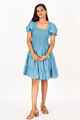 Nifty Soul Smocked Shirred Dress With Back Tie