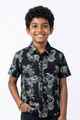 Krass Boys Slim Fit Printed Shirt - Lavender Swirl