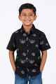 Krass Boys Slim Fit Printed Shirt - Silver Boom 