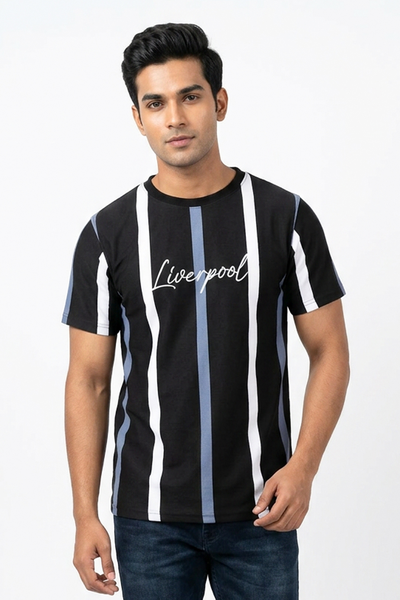 Dark Mens Stripe Tees - Liverpool