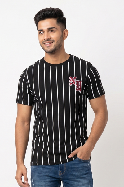 Dark Mens Stripe Tees - NY