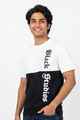 Dark Mens Relax Fit Panel Tees- Black