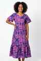 Akamu Frill Sleeve Ruffled Hem Dress - Lomai