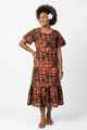 Akamu Frill Sleeve Ruffled Hem Dress - Lomai