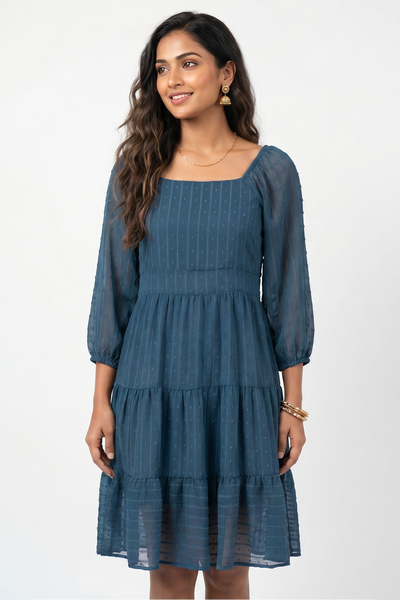 Nifty Soul L/S Ruffled Hem Dress 