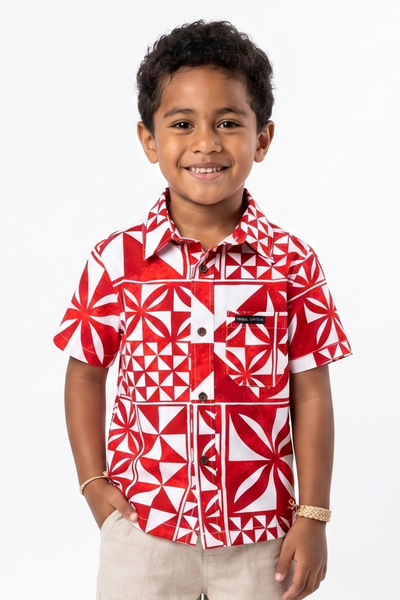 Tribal Origin Boys Bula Shirt- Masi 