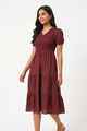 Nifty Soul V Neck Smocked Dress