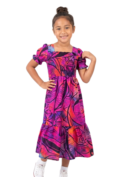 Akamu Girls Smocked Dress Koroi