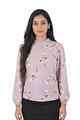 NIFTY SOUL ROSETTE HI NECK  L/S TOP - LEAVE