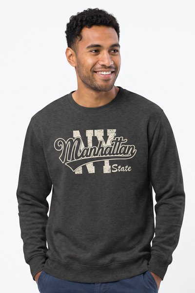 Dark Mens Fleece Hoodies- Manhattan