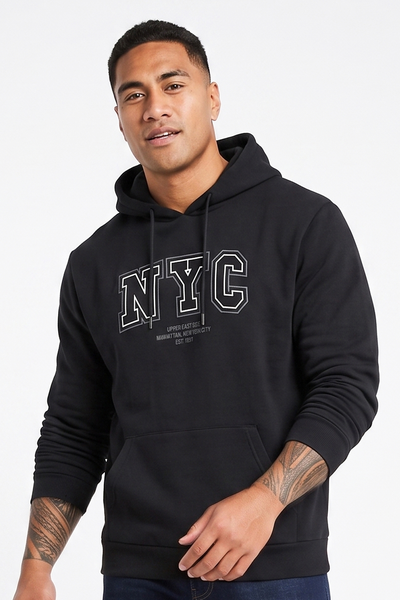 Dark Mens Fleece Hoodies- NYC