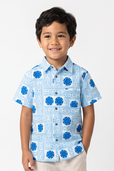 Fiji Day Boys Bula Shirt - Banner Blue