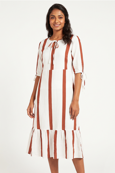 Nifty Soul Round Neck Stripped Dress