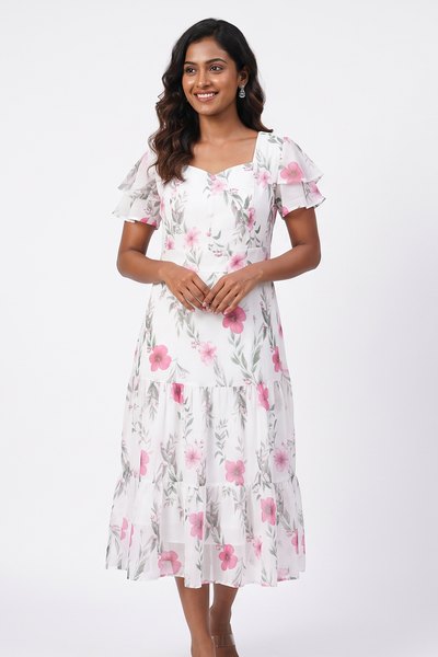 Nifty Soul Dress With Frill Sleeve