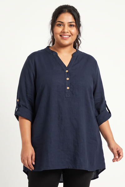 Spice Coral Top With Foldup Sleeves