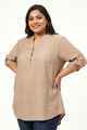 Spice Coral Top With Foldup Sleeves